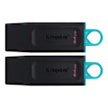 Miniatyrbillede 1 af 2: Kingston 64GB USB3.2 Gen 1 DataTraveler Exodia (sort + turkis) - 2 stk. 10