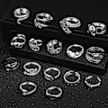 Miniatyrbild 3 av 5: Öppna ringar set knogstackning ring orm ring boho fingerring för kvinnor män flickor {FW}