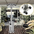 Miniatyrbillede 5 af 5: Terrassevarmer Hjul Kit - Rustfrit Stål Sølv Beslag + Sorte Hjul (B)