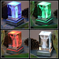 Miniatyrbillede 2 af 5: LED Lys Base Flerfarvet Show Stand Display Plade Firkantet Display Belyst Base til Glas Krystal Kunst med Sensitiv Touch Switch (Flad Overflade) (W)
