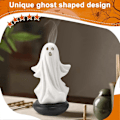 Miniatyrbillede 1 af 5: Ghost Røgelsesholder, Vandfaldsbrænder Sød Spøgelse Backflow Røgelsesbrænder, Spøgelsesfigur til Halloween (W)
