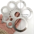 Miniatyrbilde 5 av 5: Lærskjæreverktøy Hjørnekutter Sirkeltegne-mal Metall Linjal for Lærhåndverk Trearbeid (W)