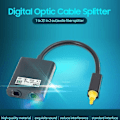 Miniatyrbilde 2 av 3: 1 til 2 Digital Optisk Kabel Splitter Lydadapter Fiberoptisk Lydadapter Fiberoptisk Splitter Adapter Svart, Svart Jskee [fw}