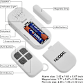 Miniatyrbillede 4 af 4: Dør Alarmsensor med Fjernbetjening 2-pak, Vinduesensorer, 2-i-1 Alarm & Ringeklokke, 5-Niveaus Volumekontrol, Dørsensor Alarm (W)