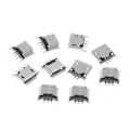 Miniatyrbillede 1 af 5: 10 stk. Micro USB Type B Hun Socket 180 Grader 5-Pin SMD SMT Lodde Jack (W)