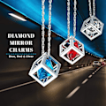 Miniatyrbillede 5 af 5: Rød Diamant Terning Krystal Bil Bakspejl Charms, Bling Bil Ac