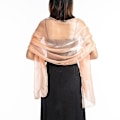 Miniatyrbilde 2 av 2: Iridescent Wrapsjal for Bryllup, Brude, Brudepiker, Ball og Fest, Babyrosa [FW]