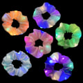 Miniatyrbilde 1 av 5: 6 stk. LED Scrunchies for kvinner, 3 fargelysmoduser, lysende hårbånd, for Christmas Glow Rave i mørket, festtilbehør (W)