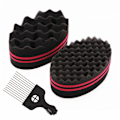 Miniatyrbilde 1 av 5: Magic Curl Svamp Twist Svamp Dobbeltsidig Hårrulle Svamp Hår Svamp Twist Curl Svamp Magic Hårflette Spiraler Dreadlock Curl Børste 2 Stykker