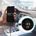 Miniatyrbild 4 av 5: 2024 Bil Voltmeter, 3 i 1 12-24v Bil Termometer Bil Usb Laddare Voltmeter Med Lcd Digital Display Panel fw