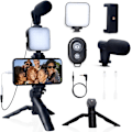 Miniatyrbild 1 av 7: Vloggkit för iPhone, Android med stativ, 36 LED-ljus, YouTube-startkit med minikrofon[FW]