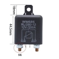 Miniatyrbild 4 av 5: Batteriisolatorrelä 12V 4-stifts WM686 Startrelä Bil PÅ/AV-brytare Normalt öppet relä RL/280 200A fw black