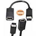 Miniatyrbillede 4 af 5: CA-001 20cm IEEE 1394 6-pin hun til 1394a 6-pin han forlængerdatakabel 400 til 400 Firewire - Sort (W)