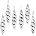 Silver Spiral Julgransdekorationer, 6 Delar, 110mm
