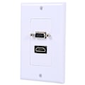 Miniatyrbilde 3 av 5: Port HDMI Hunn 1 Port VGA Hunn AV Vegguttak Video Socket Frontplate Hvit (W)