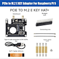 Miniatyrbilde 4 av 5: Waveshare PCIe til M.2 E KEY Adapterkort HAT+ for Raspberry Pi 5 Nettverkskort Utvidelseskort Suppo (W)