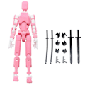 Miniatyrbilde 1 av 5: T13 Action Figure Titan 13 Action Figur Robot Action Figure 3D-printet Action Pink White