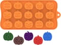 Pumpa silikonform, 15 hålrum, orange, lätt att använda och ta ur formen (W)
