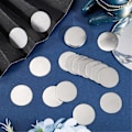 Miniatyrbilde 3 av 5: Eske med 40 stk. rustfrie stål trykte blanke skiver, bulk DIY smykkehåndverk navnelapper halskjede øredobber (W)