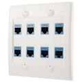 Pikkukuva 1 / 5: Ethernet Seinälevy 8 Porttia - Kaksiosainen Cat6 RJ45 Liitinverkkokaapelin Etulevy Naaras-Naaras - B (V)