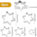 Miniatyrbilde 3 av 5: 5 stk Stjerneformet Utstikkere for Baking, Fondant Utstikker, Kjeks Utstikkere, Stjerneformet Kjeks Utstikkersett, Seks-Spiss Stjerneform, Sikker i Bruk, Utstikkere for Baking, Kjeks Utstikker