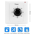 Miniatyrbild 2 av 3: Timer Switch, AC 220V 15A Intelligent Mekanisk Nedräkningstimer Uttag Tidbrytare 86 Panel Timer Kontrollvred (30 Min) (W)