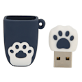 Miniatyrbillede 1 af 5: Bærbar USB2.0 Flash Drive 128GB Mørkeblå Tegneserie Fodform (W)