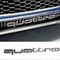 Miniatyrbillede 1 af 3: Cool Quattro Logo Badge Emblem Bilmærke Front Grill Nedre Trim Til Aud-i A6 A7 (W)