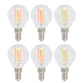 Dimbar LED-filamentlampa (6-pack) - 4W, varmvit, 220V