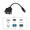 Pikkukuva 4 / 5: Ethernet-jakaja RJ45 1 uros - 2 naaras LAN Ethernet-kaapelijakajat (L)