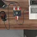 Miniatyrbillede 3 af 5: RCA Stereo Audio Bi-direktionel Switcher med Lydløs-knap Bærbar L / R Stereo Audio Switch Audio Splitter 2 X 1/1 X 2