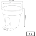 Miniatyrbilde 2 av 3: Hengende balkongkasse Lofly rekkverk 25 cm diameter, antrasittfarge (W)