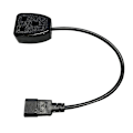 Miniatyrbild 1 av 4: IEC320 C14 till UK BS1363A uttag, IEC C14 hane till UK 3-stifts hona uttag strömadapterkabel Black