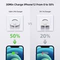 Miniatyrbilde 2 av 4: 20W USB-C AC-adapter hurtiglader, Type-C hurtiglading PD 3.0 strømadapter kompatibel med iPhone 12 Mini Pro Ma27（Fww）