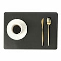 Miniatyrbillede 1 af 5: 4-pak dækkeservietter i kunstlæder rektangulær sort 43x30cm sort (B)