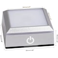Miniatyrbillede 4 af 5: LED Lys Base Flerfarvet Show Stand Display Plade Firkantet Display Belyst Base til Glas Krystal Kunst med Sensitiv Touch Switch (Flad Overflade) (W)