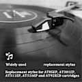 Miniatyrbillede 4 af 5: ATN85EP Erstatningsstift til AT85EP Kompatibel med ATN85EP Elliptisk Pladespillerstift til AT301EP (W)