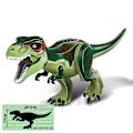 Miniatyrbillede 1 af 5: 1 stk. Jurassic Dinosaur Byggeklodser Stor Størrelse T-rex Quetzalcoatlus Baryonyx Actionfigurer Børnelegetøj Gave T-Rex green
