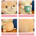 Pikkukuva 4 / 5: 9 Tuuman Koiran Plushie Täytetty - Kawaii Söpö Kupla Teemäinen Maitotee Nuken Leikkikalu Lahjat Pojille Ja Tytöille - HarmaaKeltainen