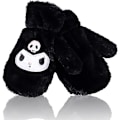 Miniatyrbillede 1 af 4: 2 stk Anime Vanter Sjal Sæt Kuromi Fuzzy Sjal Fuld Finger Plys Fleece Vanter Handsker Vinter Sjal Sort [fw}