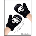 Miniatyrbillede 2 af 4: 2 stk Anime Vanter Sjal Sæt Kuromi Fuzzy Sjal Fuld Finger Plys Fleece Vanter Handsker Vinter Sjal Sort [fw}