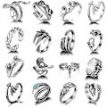 Miniatyrbild 1 av 5: Öppna ringar set knogstackning ring orm ring boho fingerring för kvinnor män flickor {FW}