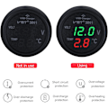 Miniatyrbillede 4 af 5: 12-24 V biloplader stik med USB-port/voltmeter/termometer til biler (grøn + rød)