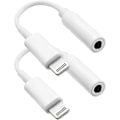 Pikkukuva 1 / 4: 2 kpl iPhone 3,5 mm kuulokeliitäntäadapteri Lightning - 3,5 mm kuuloke/nappikuulokeliitäntä äänimuunnin iPhone 14 13 12 11 Pro XR XS Max X 8 7...