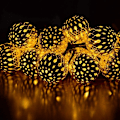 Miniatyrbillede 2 af 4: Solcellelamper Marokkansk Kugle Lyskæde Varm Hvid 16 Fod/5 Meter 20 LED Globe Lyskæde Solcelle Lanterne Globe Julelys til Udendørs Have