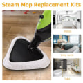 Miniatyrbilde 5 av 5: 6 stk H2O Dampmopp Rengjøringsputer Hjemmebruk - Erstatning Mikrofiber Vaskbare Kluter [FW]