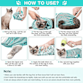Miniatyrbild 5 av 5: Katt Duschnätväska Katt Grooming Badväska Justerbar Katt Tvättsväska Multifunktionell Katt Begränsningsväska Förhindra Bita [DB]