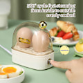 Miniatyrbilde 4 av 5: Eggkoker for 2 egg, Kompakt elektrisk eggdamper, Beste eggkoker koker alle tre kokegrader - Bløt, Medium, Hard fw White
