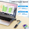 Miniatyrbilde 5 av 5: M.2 NVMe SATA SSD Kabinett M.2 Mobil Harddisk Boks Mobil Harddisk Kabinett M.2 Harddisk Boks (W)