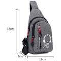 Miniatyrbild 3 av 6: Herrbröstväska Herr- och dambröstväska Modehörlurar Pojk Multifack Messenger Bag [FW] Grey